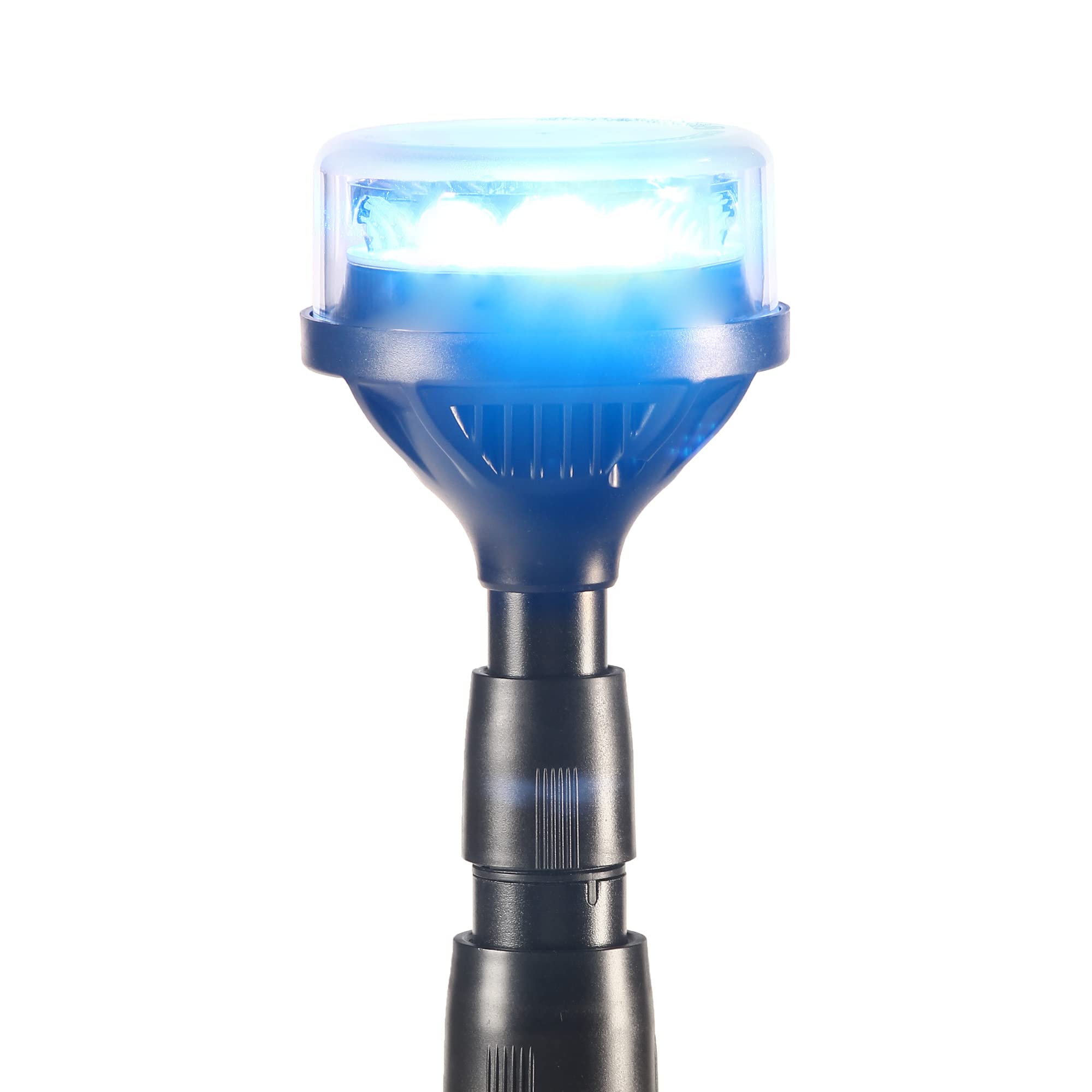 LED-MARTIN Lámpara giratoria telescópica, color azul y amarillo conmutable.