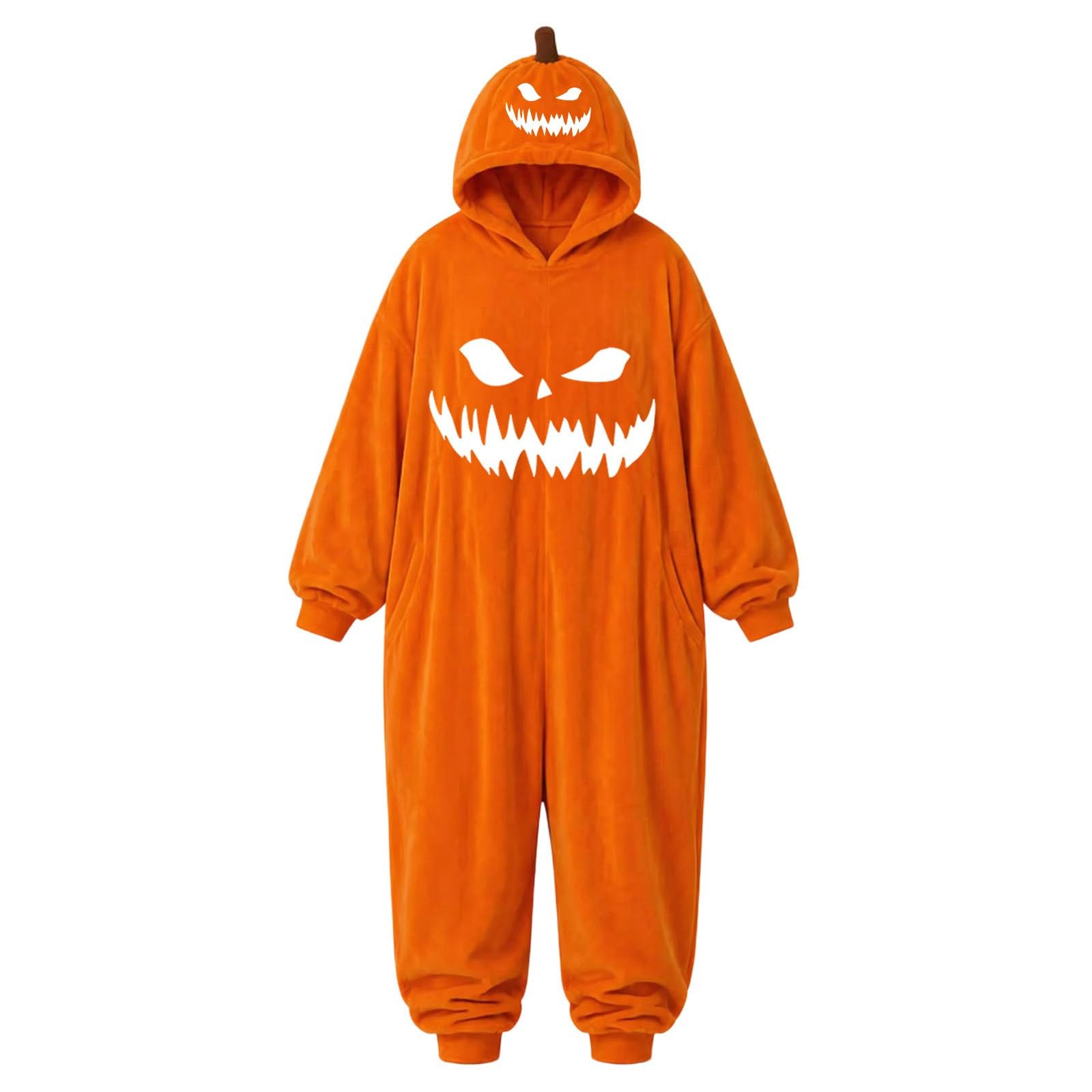 Tuta da donna per Halloween, soffice, con cerniera