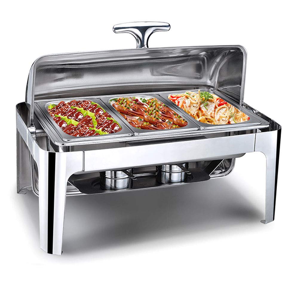 Scaldavivande, Chafing Dish rettangolari, per Buffet, Hotel, caffetteria, Riscaldamento e conservazione degli Alimenti, Risparmio energetico, Facile da Pulire, Grande capacità, B-9l (C)