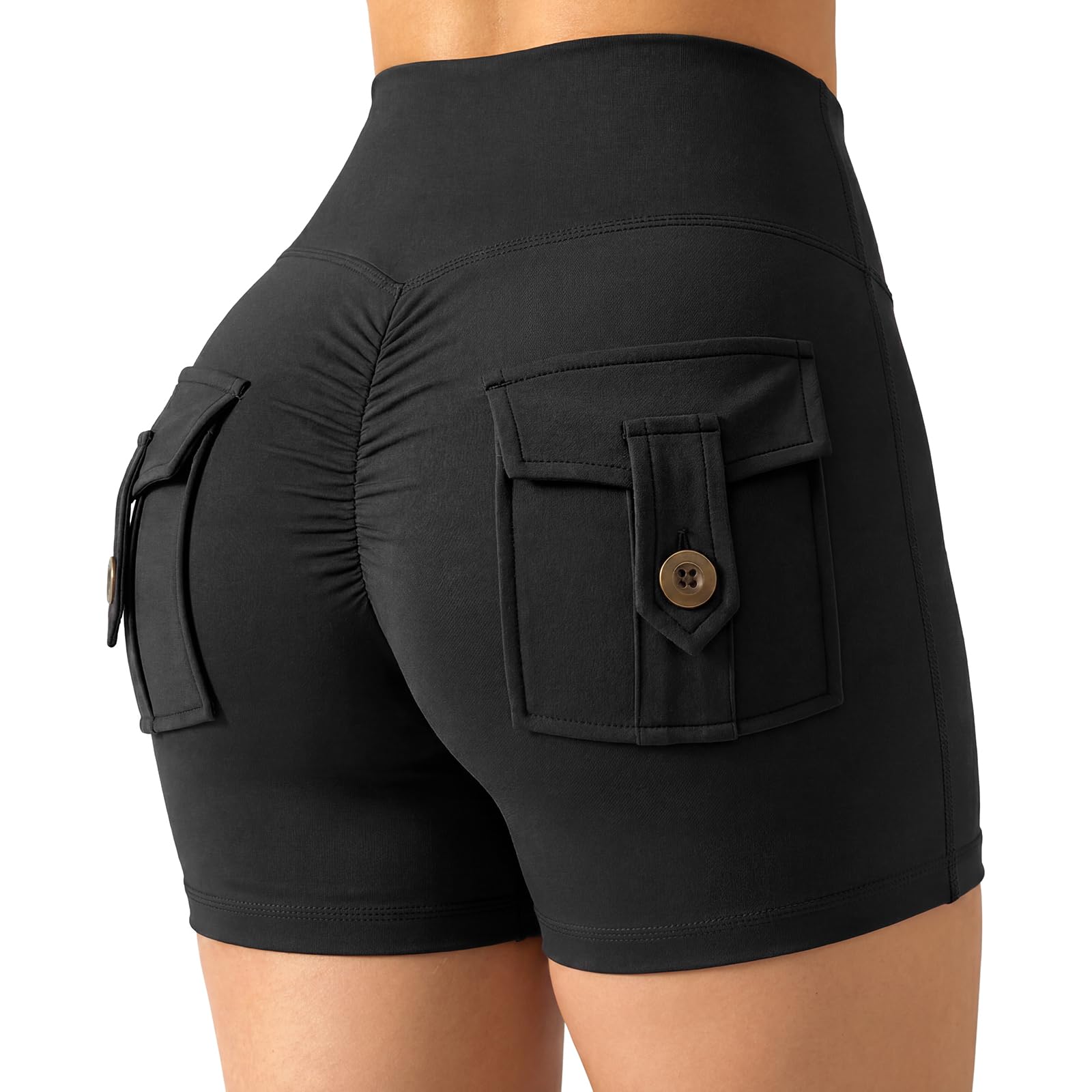 FACHOI Gym Shorts for Women, High Waisted Running Cycling Shorts,Stretchy Booty Shorts, Scrunch Butt Lifting Athletic Shorts for Biker Workout Running Yoga F4-JSDK