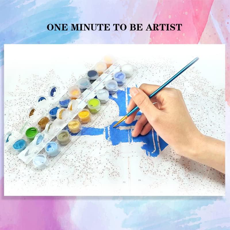 Miniatura 5 de Hdmuorl Pintura por números para principiantes y niños, 16 pulgadas de ancho x 20 pulgadas, lienzo al óleo de lino, sin marco, pintura al óleo de