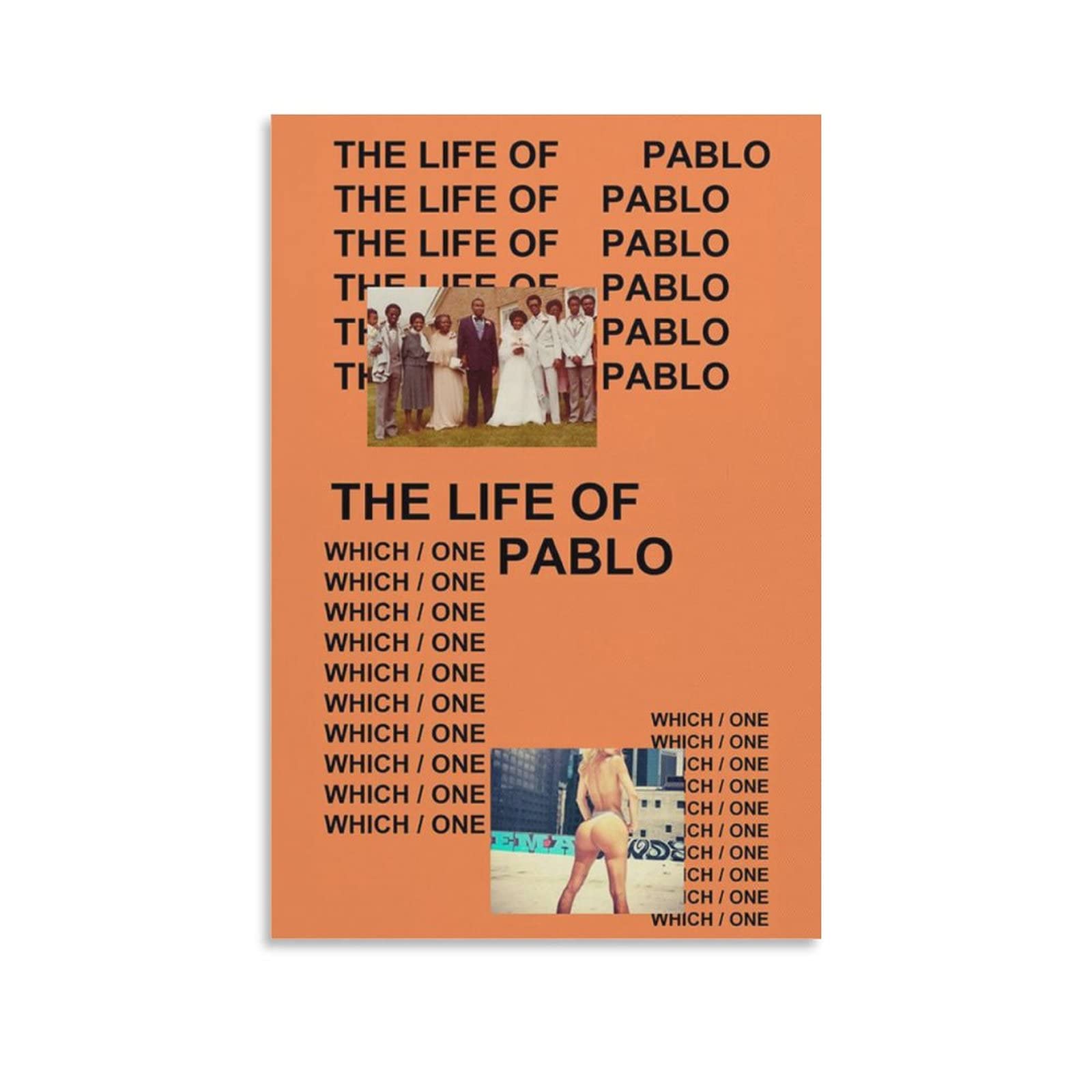 DerybolKANYE WEST THE LIFE OF PABLO 2016 Music Cover Poster Canvas Poster Bedroom Decor Sports Landscape Office Room Decor Gift Unframe-style12x18inch(30x45cm)