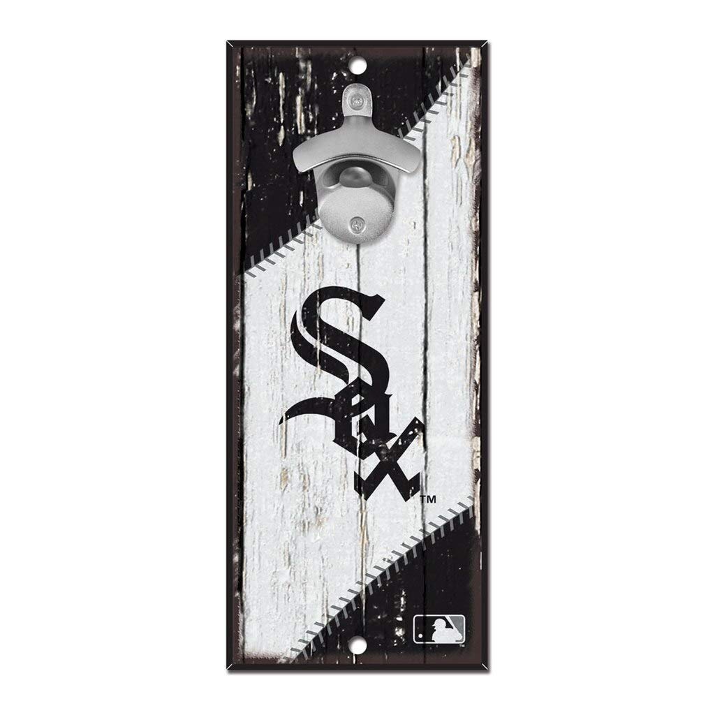 WinCraft MLB Chicago White Sox Bottle Opener5x11 Wood Sign Bottle Opener, Team Colors, 5