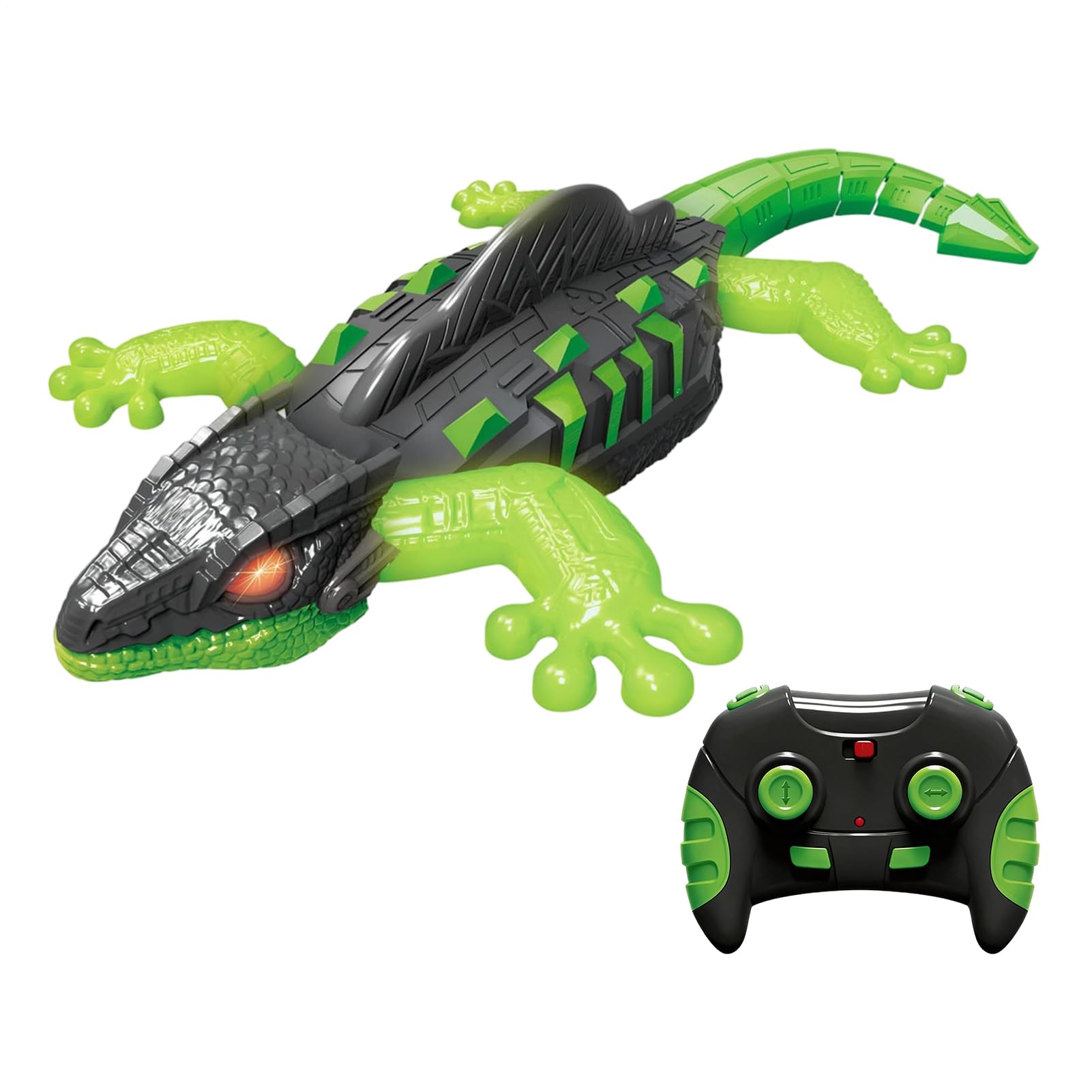Gecko Télécommandé - Gecko Radiocommandé Qui Rampe sur Le Sol Et Les Mur avec Yeux LED Lumineux, Jouant À La Maison, Fêtes