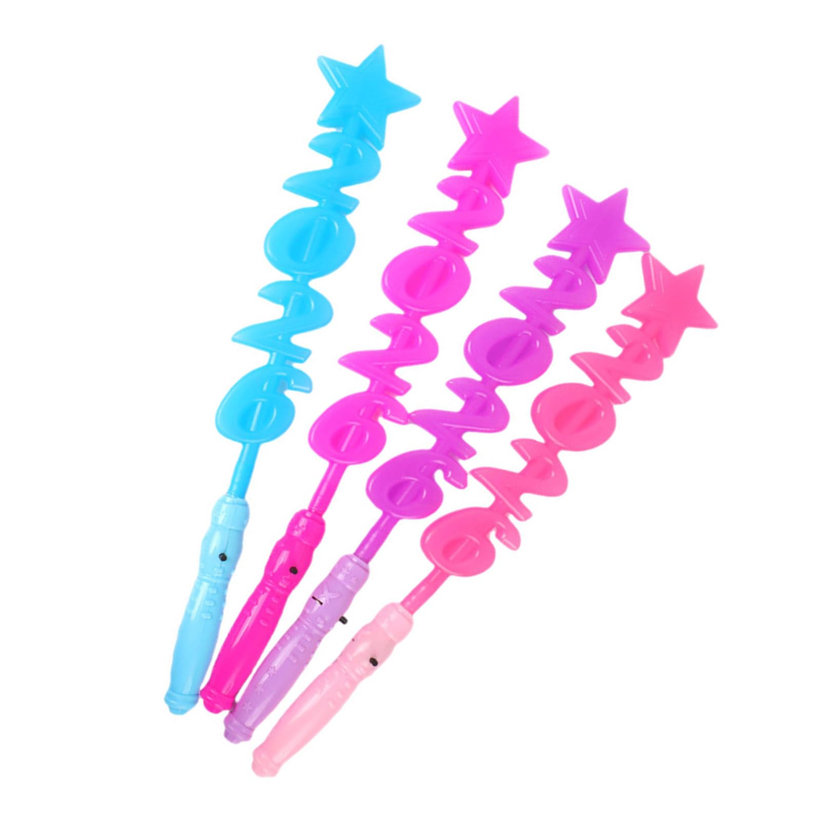 carotoe 4x Glowing in Dark Stick Random Color Glowing Products for Kids Parties Halloween Event Safe Sturdy Festival Stick