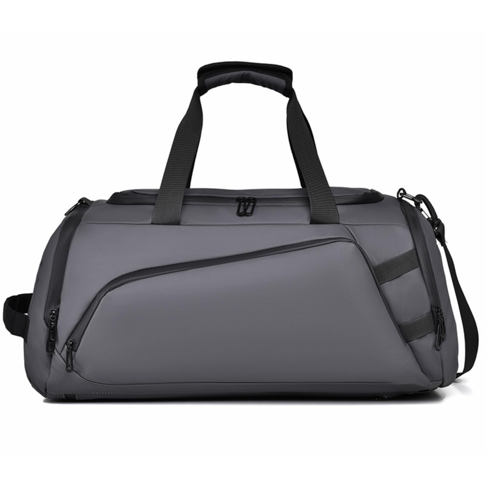 Borsone Palestra Uomo Donna Impermeabile con Scomparto Scarpe Tasca Umida Borsa Sportiva Viaggi Palestra Piscina Campeggio (Grigio)