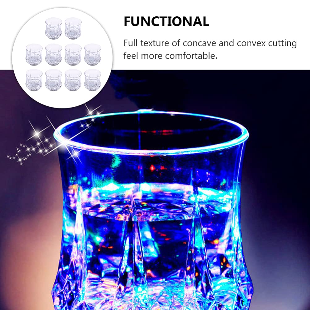 Amosfun Flash Light Up - Set di tazze con bicchieri da tè, con luce a LED, multicolore, per bar, discoteca, compleanni, feste, laurea, 10 pezzi