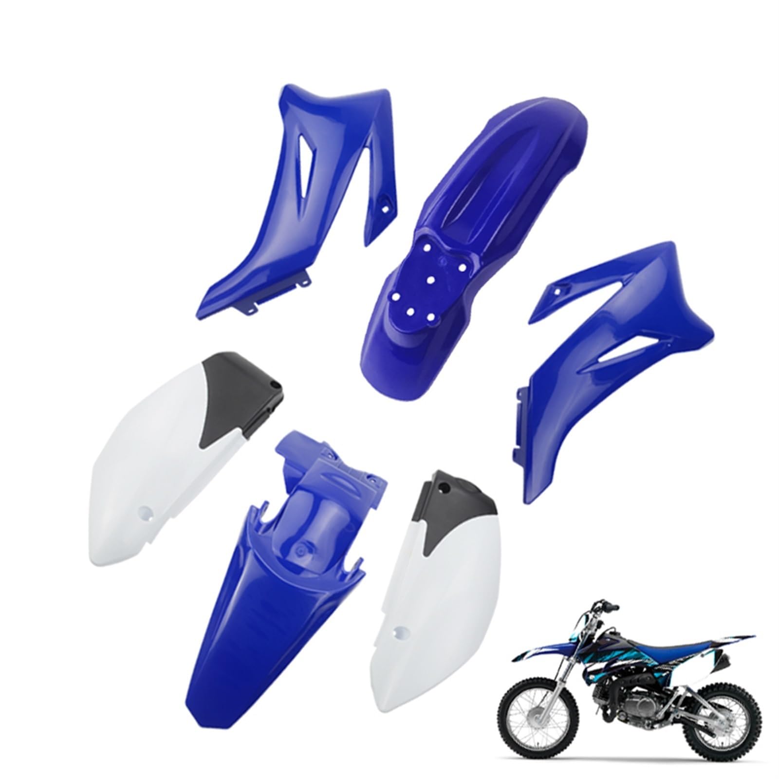 Wivplex Kit de carénage en Plastique TTR125, TTR110 TTR 125 2008 2009 2010 2011 2012 2013 2014 2015 et Moto Tout-Terrain 110-200CC Coque de carénage(Blue)