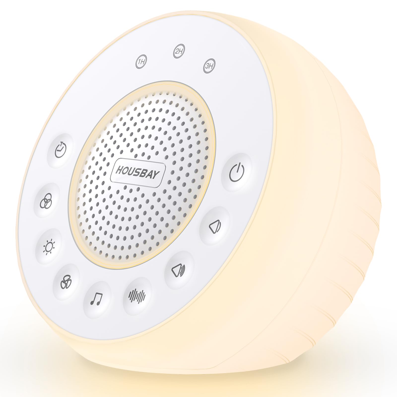 Housbay White Noise Machine per neonati con luce notturna, dispositivo a rumore bianco per neonati, 31 suoni calmanti, portatile con timer per un sonno tranquillo