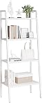 Small Bookshelf 4-Tier Small Shelf 17 inch Narrow Shelf Tablet Shelving Unit Bathroom Corner Shelf Display Cabinet with Black Metal Frame for Bedroom Living Room - White