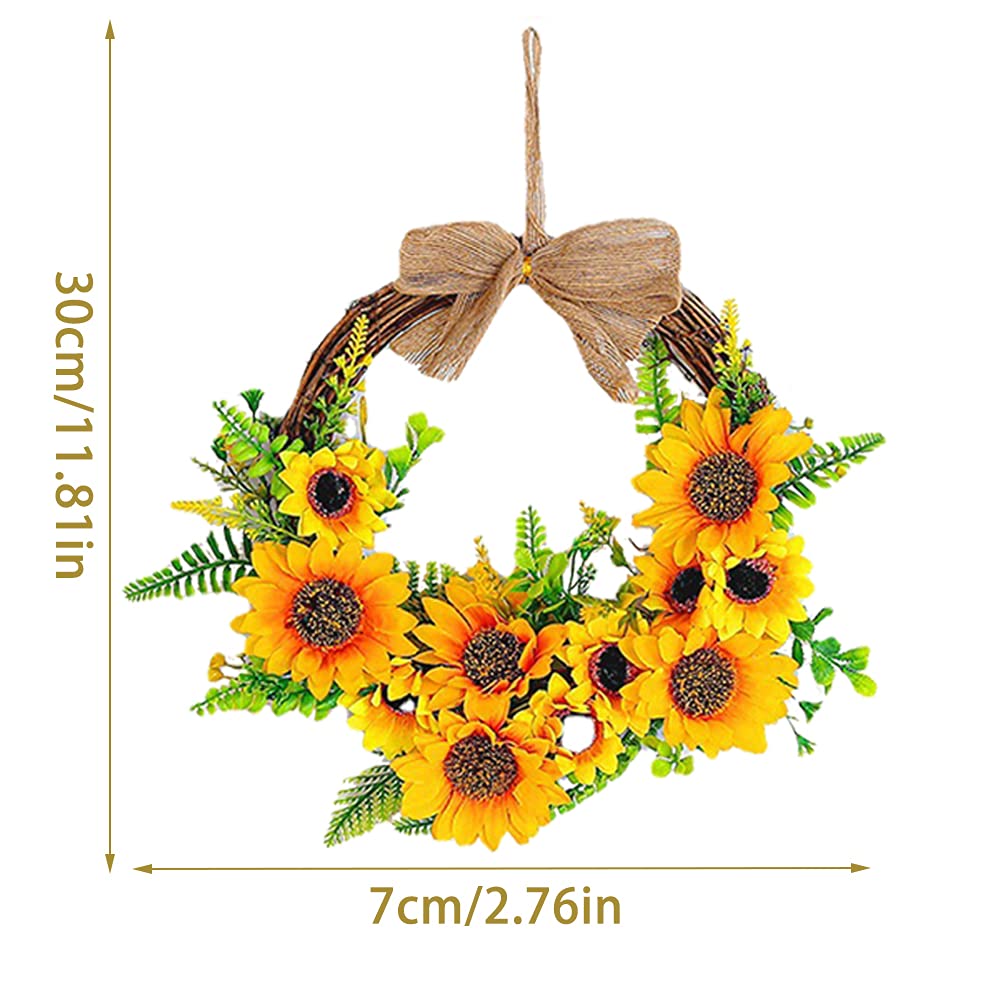 Décoration Couronne Fleurs Artificielles, Couronne de Porte Couronne Murale, Couronne pour Porte D'entrée, Couronne de Porte Artificiellement Florale, pour Maison, Fêtes, Portes, Mariages