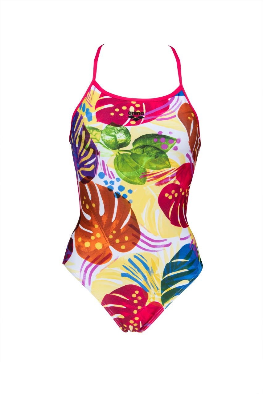 Arena Women's Tropics Freak Rose Print Accelerate Back Maxlife One Piece Athletic Training Swimsuit
