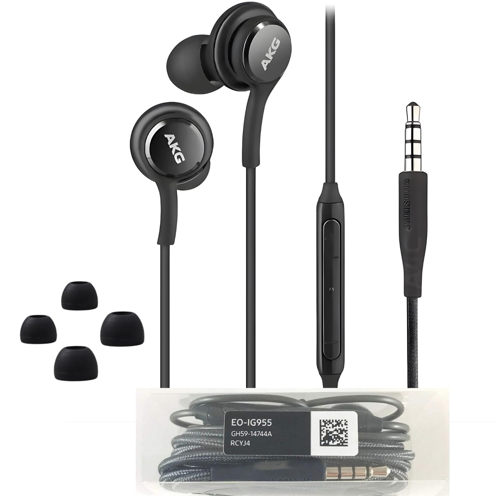 Samsung Earbuds Stereo Headphones 3.5mm compataible with Samsung Galaxy S10 S10e S9 S8 Plus A31 A71 Wired Earphones - with Microphone and Volume Buttons (Black)