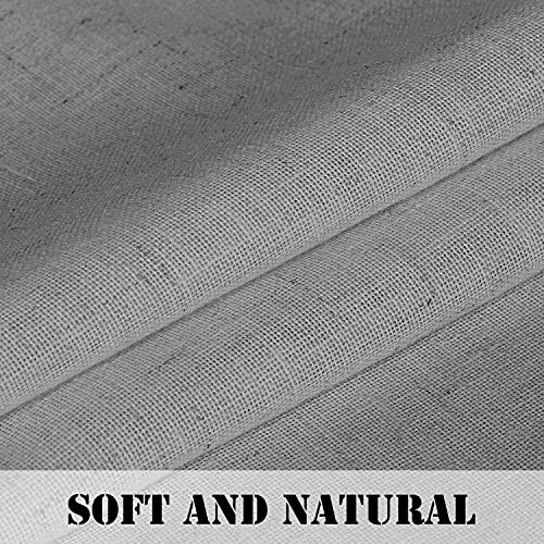 H.versailtex Tie Up Linen Curtains 63 Inch Length Nature Linen Textured Privacy Curtain Multi Hanging Ways Shade Balloon Window Shade Rod Pocket Casual Curtain - 42X63 - Dove #TOP5
