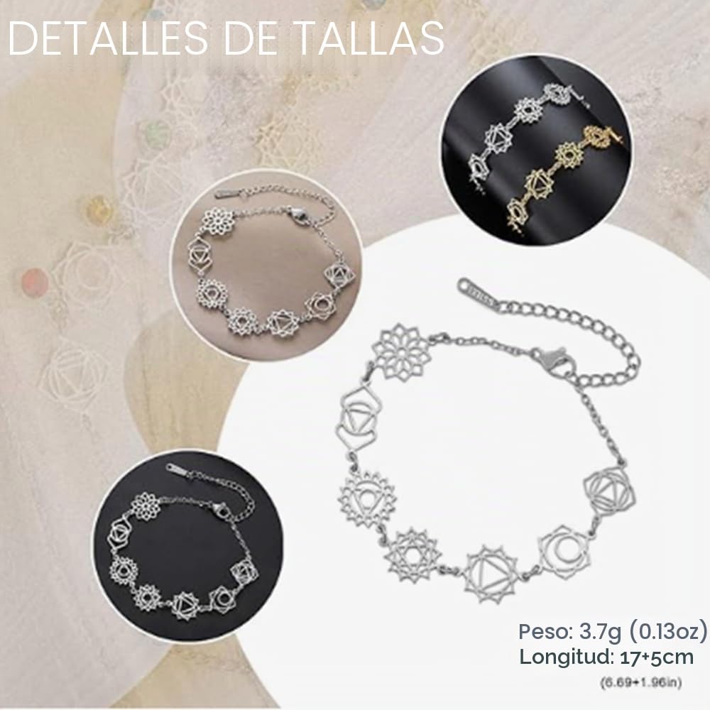 HERBALINEA Ritual Completo 7 Chakras – Pack Premium 7 Infusiones Ecológicas en Pirámides (15 por Chakra) | Incluye Pulsera y Pergamino Ritual | Bienestar Espiritual y Regalo Original