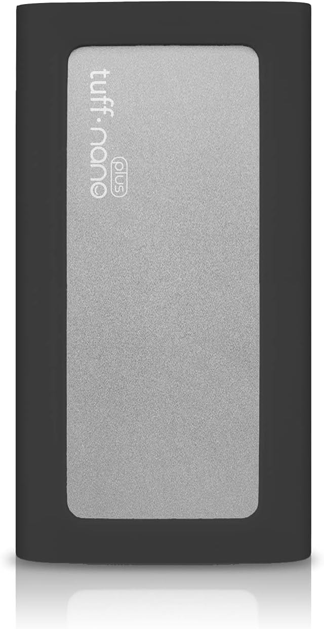 CalDigitTuff Nano Plus 2TB - Compact Rugged IP67 USB-C 3.2 Gen 2 10Gb/s External NVME SSD, Compatible with Thunderbolt 4 Mac and PC, Up to 1055MB/s (2TB Nano Plus, Charcoal Black)