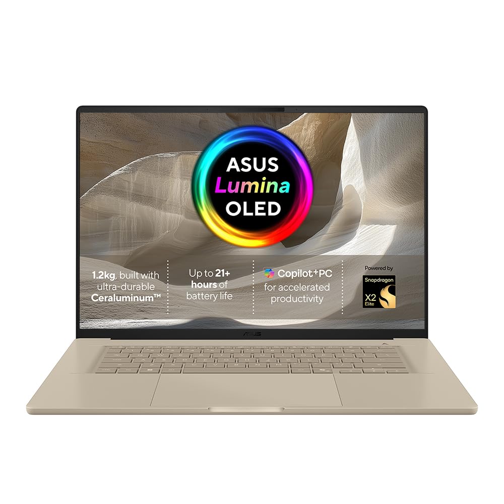 ASUS Zenbook A16 OLED UX3607OA CoPilot+ Laptop | 16.0" 3K (2880x1800) OLED screen | Snapdragon X2 Elite X2E-94-100 | 48GB LPDDR5X RAM | 1TB PCIe SSD | UK Backlit Keyboard | Windows 11