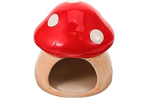 ABOOFAN Ceramic Mushroom Hamster Hideout