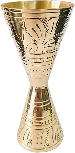 Brass Jigger - Herramienta de barra de calado doble para cóctel, medición, tazas de medición, jigger de campana, barra de vidrio de chupito, jigger disponible en Yaxa Guatemala