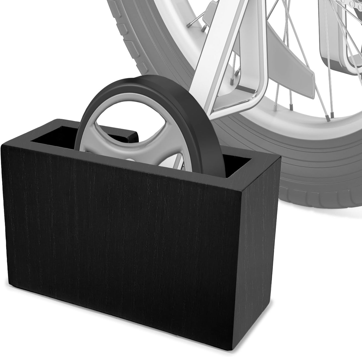 Bike Training Wheel Trainer,Indoor Kid Bike Riding Training Wheels Stabilizers,Pedal Cycle Block Holder with 2 Anti-Slip Pads,Home Trainer for Kids Bicycle with Training Wheels,Safe & Stable - Wooden