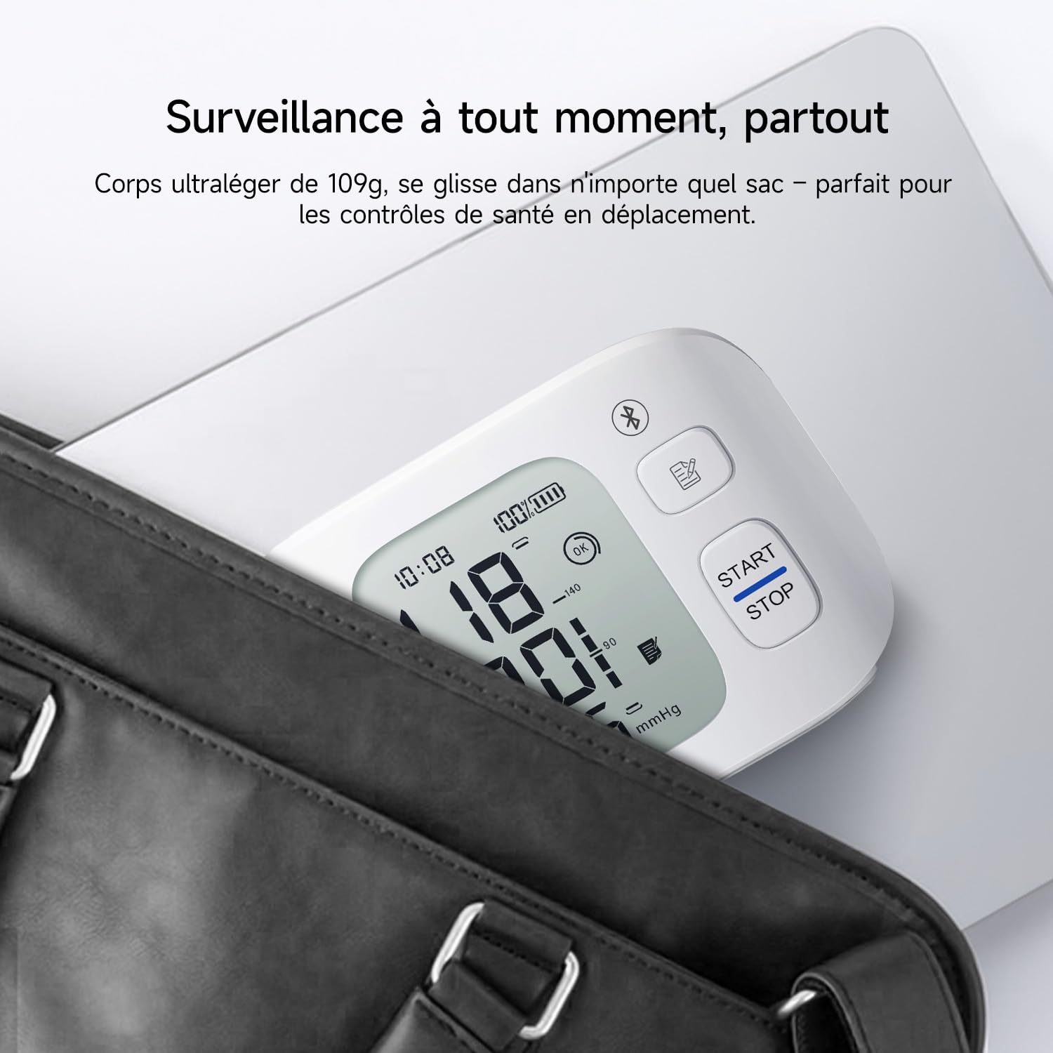 yuwell Tensiomètre au Poignet Intelligent pour un Usage Domestique ou en Déplacement, Tensiomètre avec Brassard Préformé 13,5 – 19,5 cm, avec Battement Cardiaque Irrégulier(YE8800AR)
