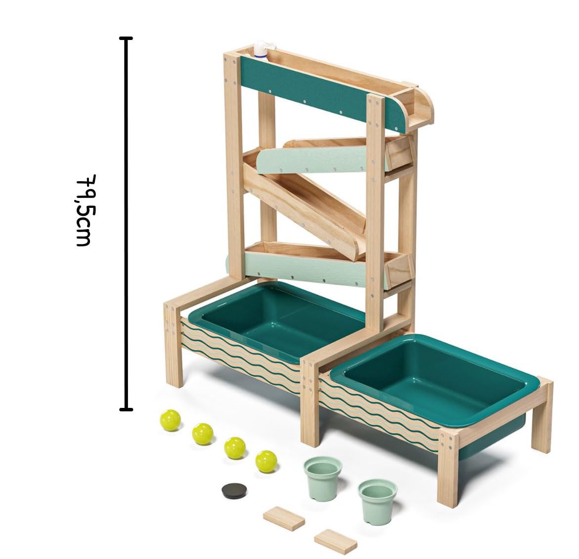 ToyToyToy Wasserbahn 3 teilige Wasserstraße mit 2 Wannen Wasserspieltisch Sandspieltisch