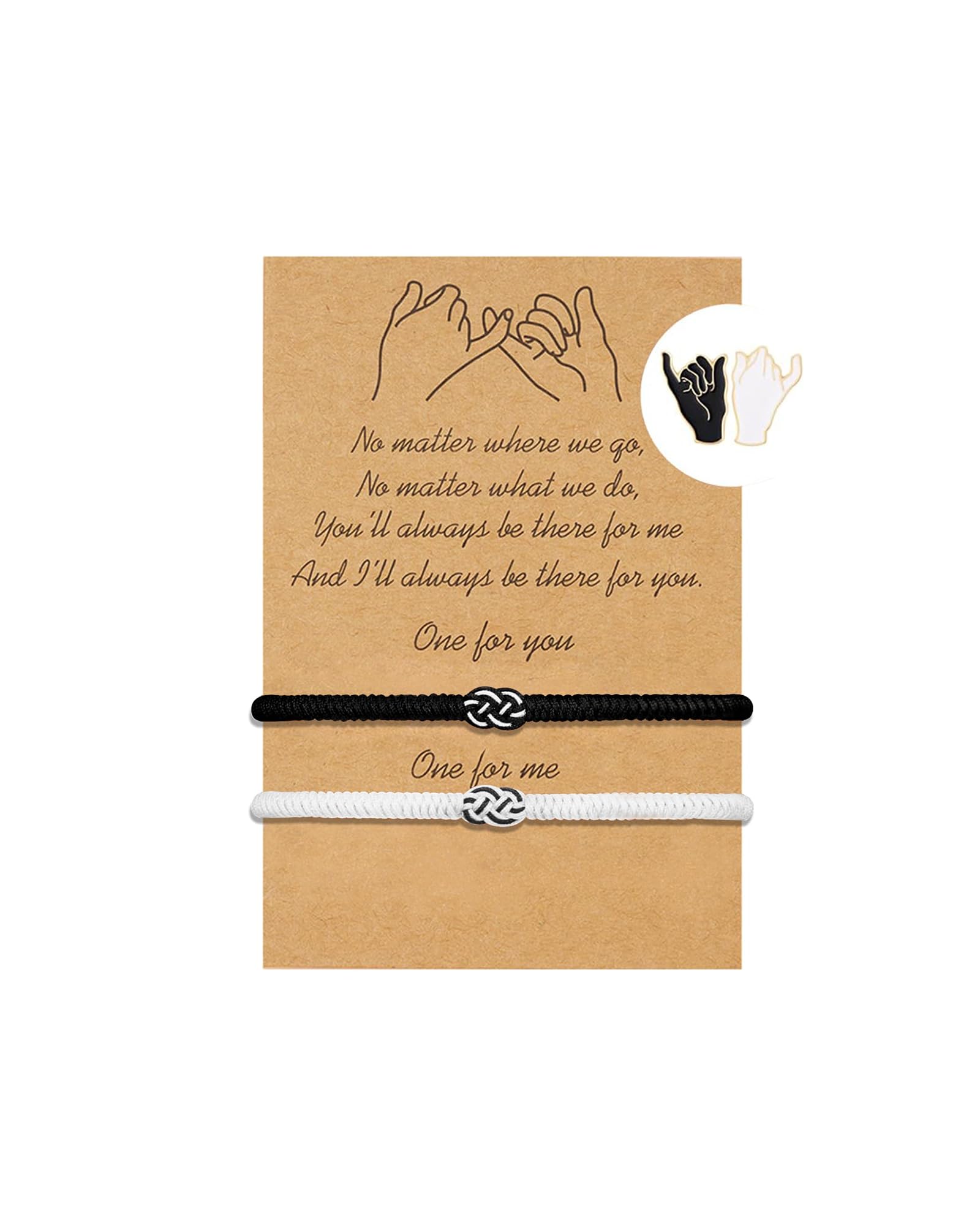 BOCHOI Pinky Promise Distance Matching Bracelets for Couples Best Friend