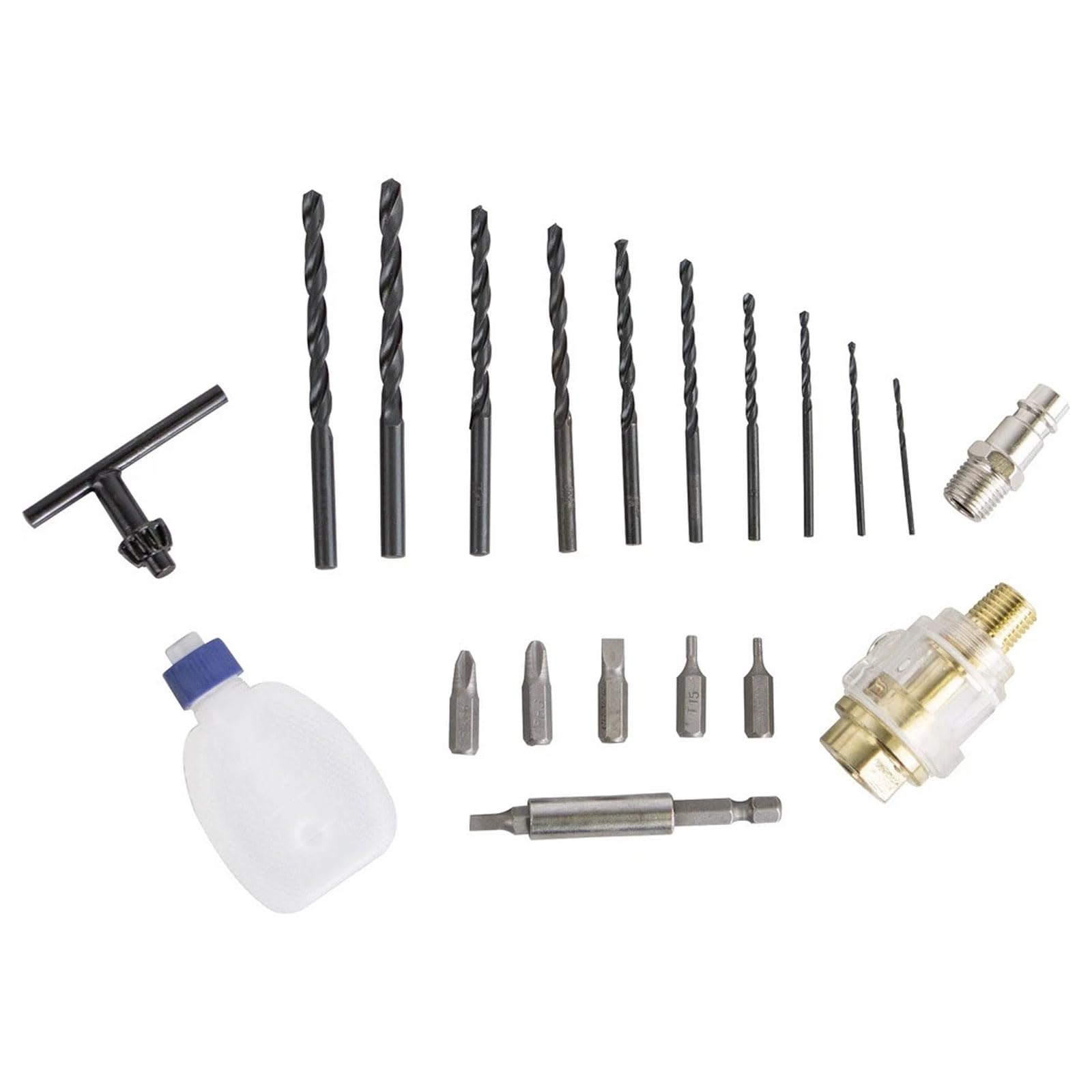 Scheppach Druckluft Bohrschrauber Druckluftbohrer Set | Bohrfutter 1-10mm | Rechts/Linkslauf | Betriebsdruck 6,3 bar | Luftbedarf 141 l/min | inkl. Koffer, 10 HSS-Bohrer, 6 CrV Bits, 1 Bithalter & Öl