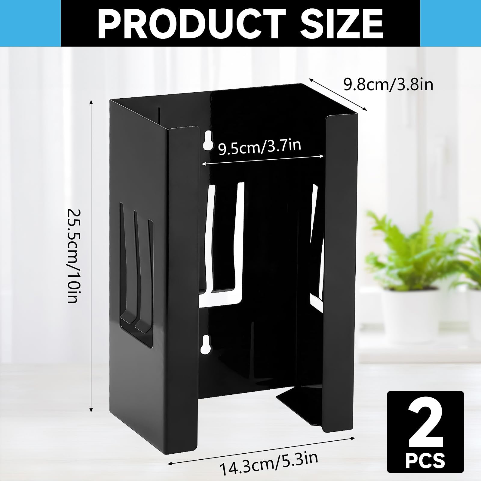 2 dispensadores magnéticos de guantes – Soporte de pared dispensador de pañuelos magnético con imán y agujeros perforados para guantes desechables, toallas de papel para taller, garaje, cocina y