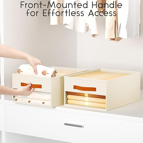 Miniatura 4 de Organizadores y almacenamiento de armario, paquete de 8 cestas de almacenamiento para organización, organizador de armario plegable con ventana