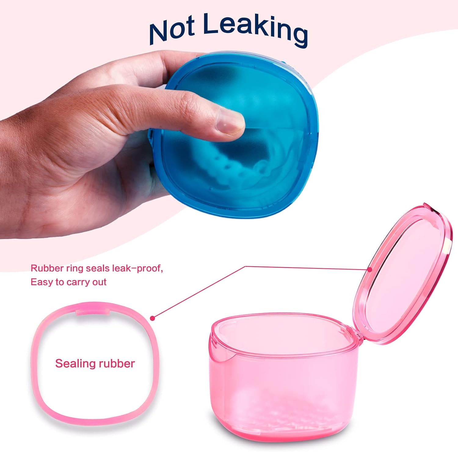 2022 Upgraded Denture Bath Box Cup, Retainer Cleaning Box, plete