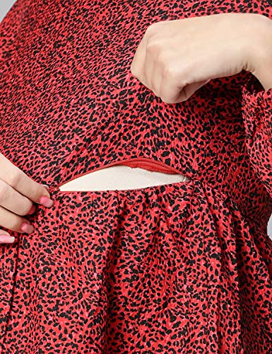 Image of oxolloxo Women Floral Print Round Neck Maternity Dress