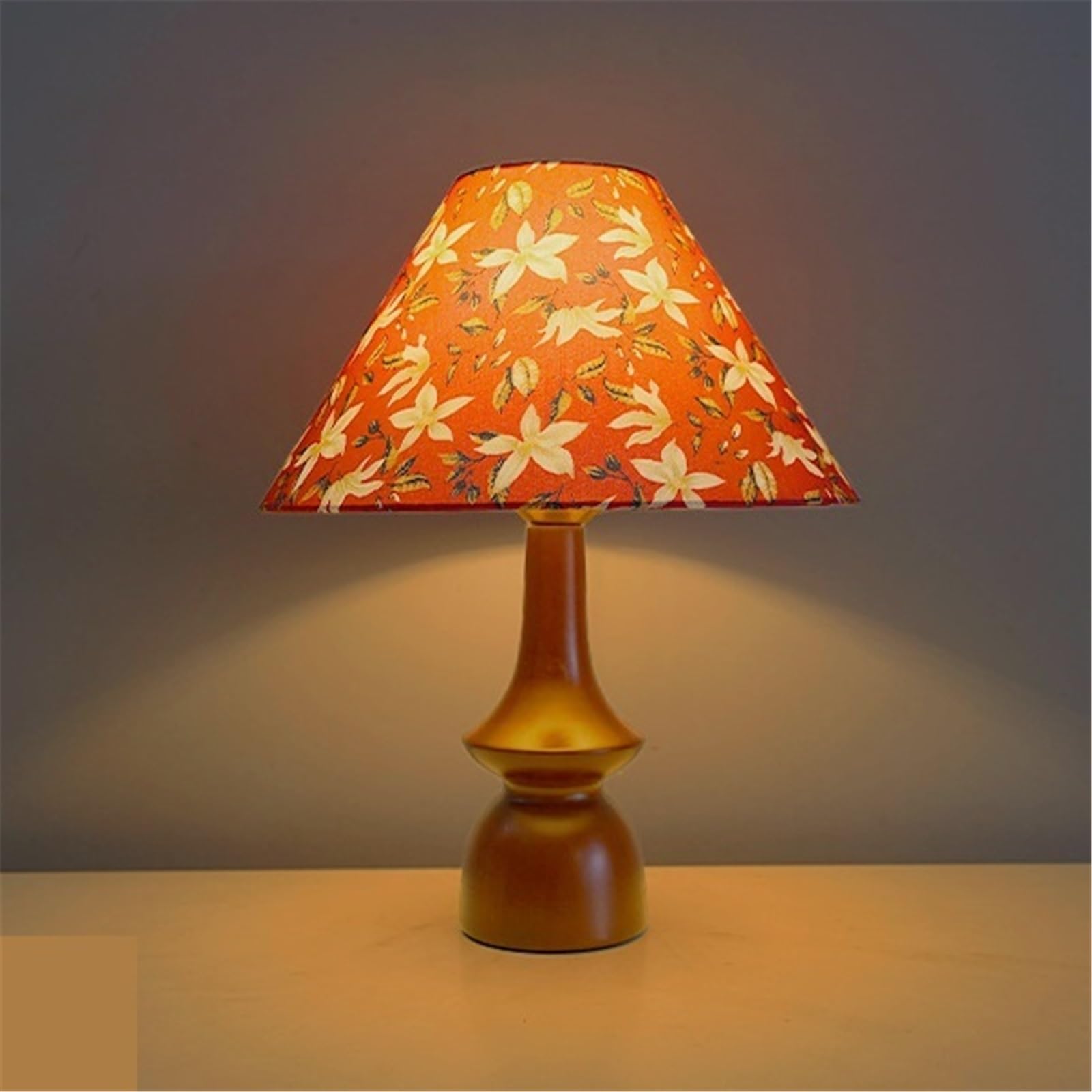 accessori lampade Table Lamp Decorated with Retro Flowers Wooden Bedroom Nightstand Atmosphere Ornaments