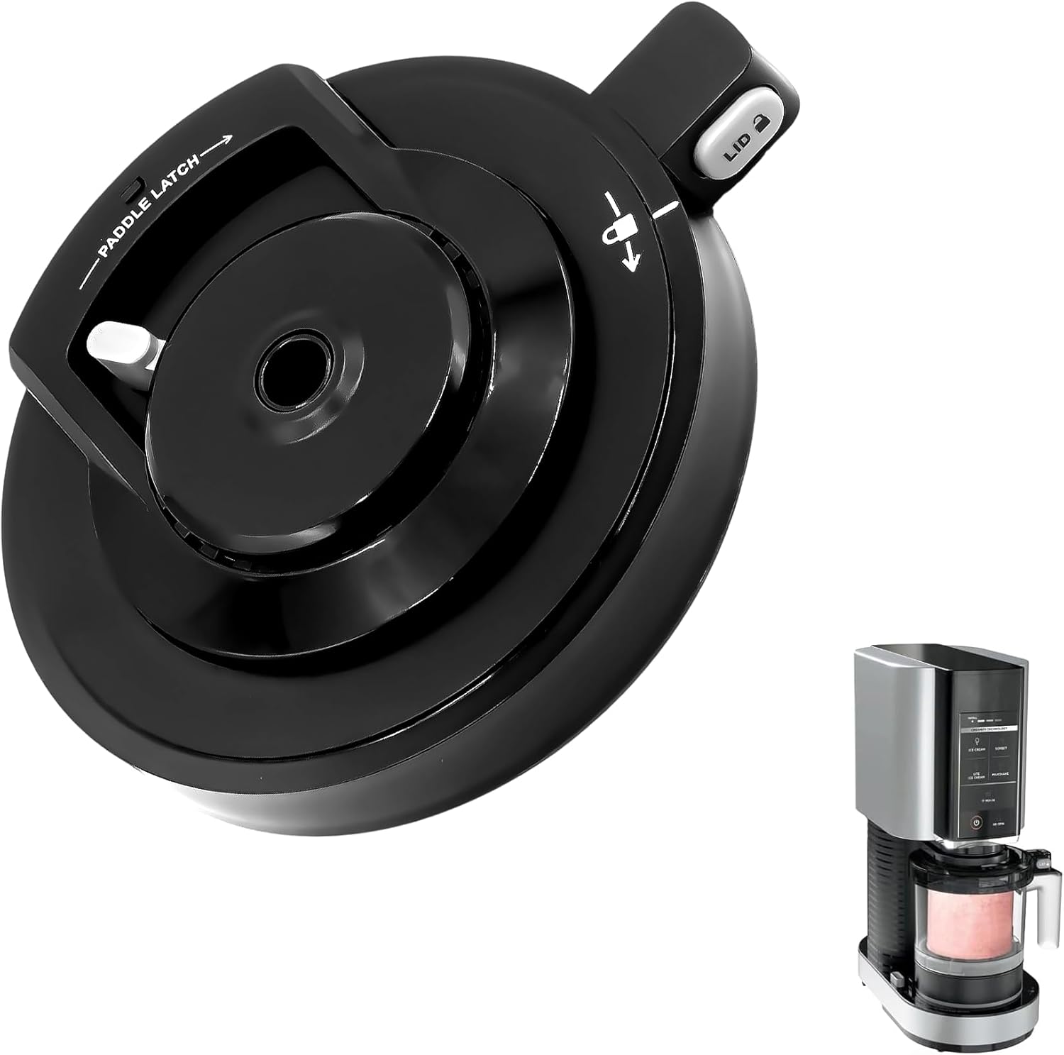 Replacement Outer Bowl Lid Compatible with Ninja CREAMi Ice Cream Maker NC500/NC501 Series, Leakproof ，Dishwasher Safe Cover, Reusable Ice Cream Maker Accessories (Paddle Not Included)