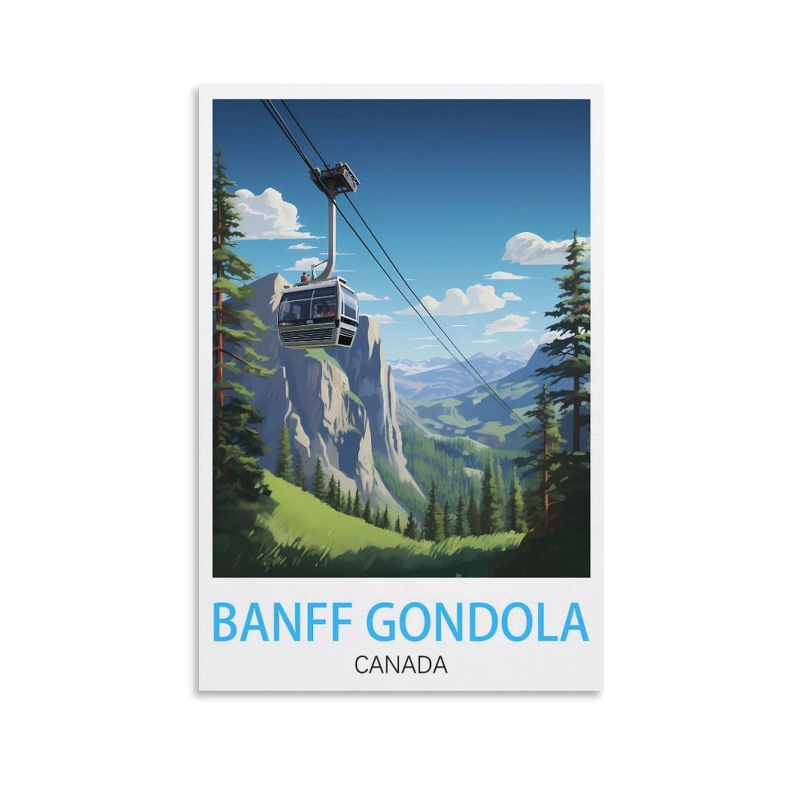 LNUYITR Banff Gondola Canada Vintage Travel Posters 20x30inch(50x75cm) Canvas Art Posters And Wall Art Picture Prints Modern Home Bedroom Decor Posters