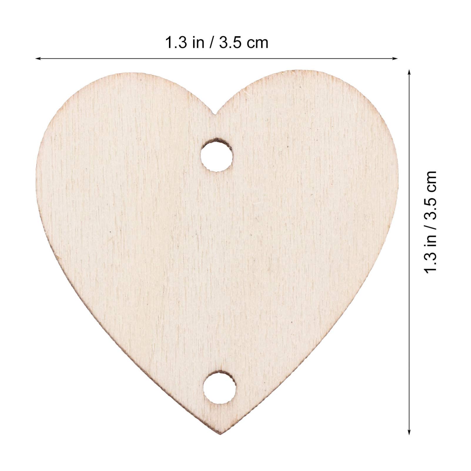 OSALADI 1Set Wooden Pendant Cutouts for Crafts Unfinished Heart Shaped Wooden Slices with Hooks for Home Decor Festivals and