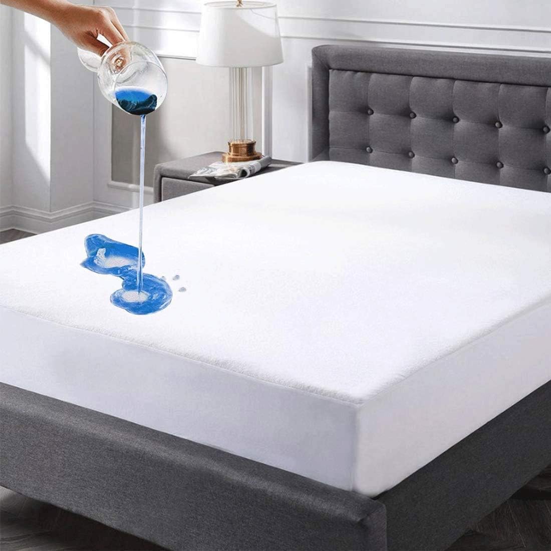 COSYJOY Twin XL Size Luxury Coral Velvet Mattress Protector - Waterproof Ultra Soft Breathable Fitted Mattress Cover for Bed 8”-21” Deep Pocket (Twin XL Size)
