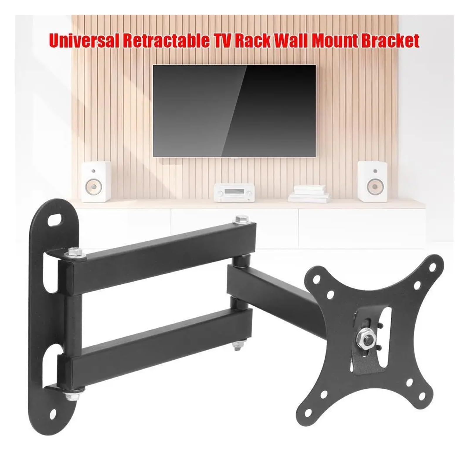 Supporto universale telescopico da parete con supporto di carico 40 kg per monitor LCD da 17 a 32 pollici, supporto di espansione regolabile per TV (2 pezzi)