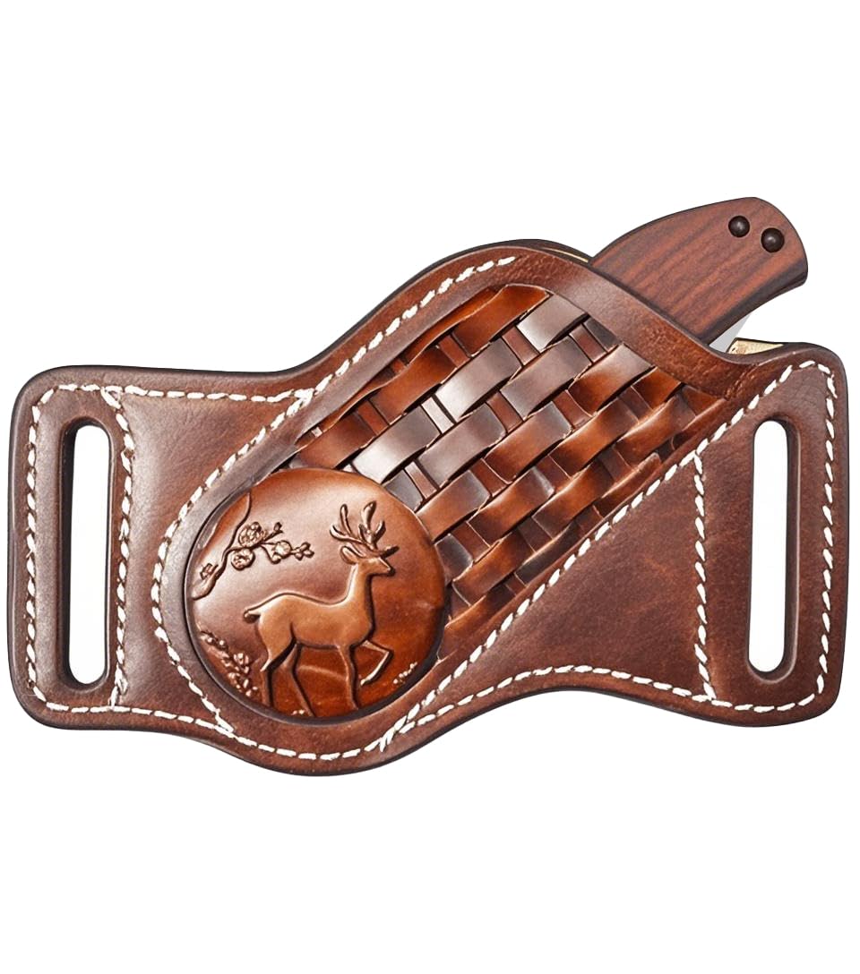 Funda de piel auténtica para cuchillos, calidad premium, segura y elegante