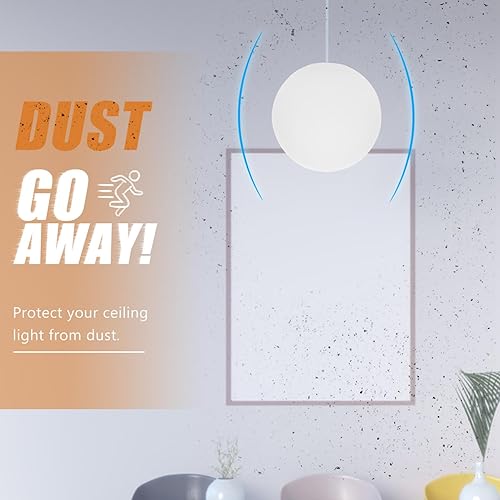 Miniatura 9 de DOITOOL Pantalla de lámpara esmerilada de bola para lámpara de globo, cubierta de lámpara decorativa, cubierta de luz esférica, protector de