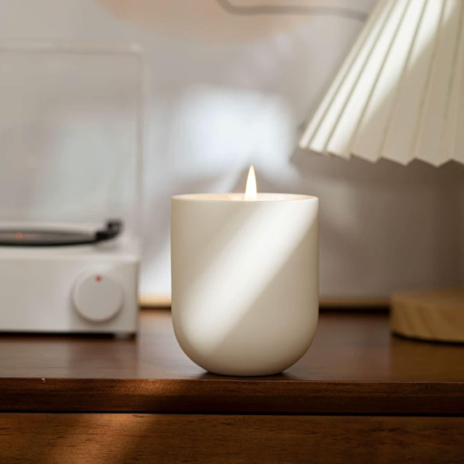 Duftkerze, Keramik-Zylinderglas-Duftkerze aus Adlerholz und weißem Sandelholz for Schlafzimmer und Büro