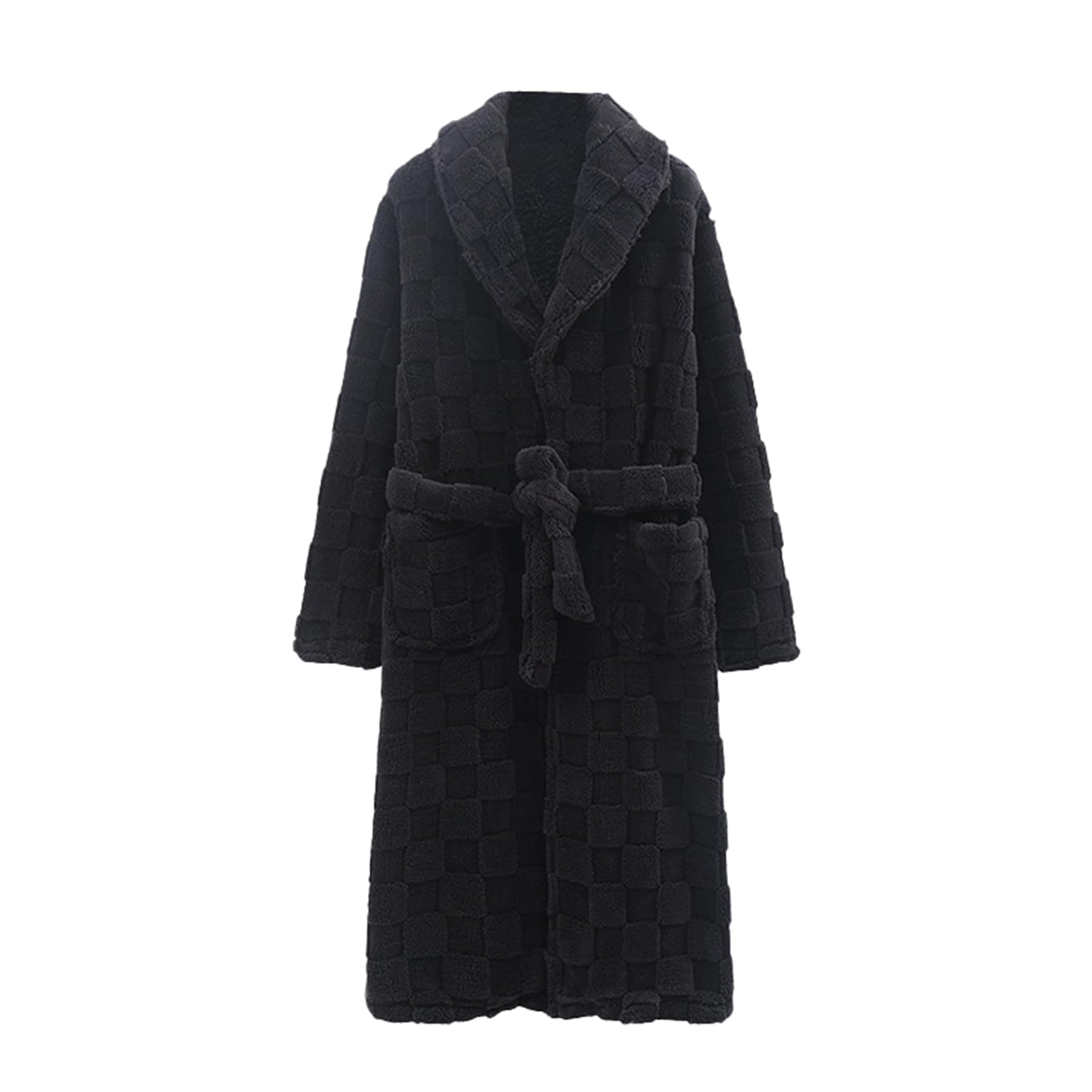 Invierno Albornoz de Terciopelo Coral Albornoz Invierno Bata de baño de Manga Larga de Alto Grado de Gran tamaño de la casa