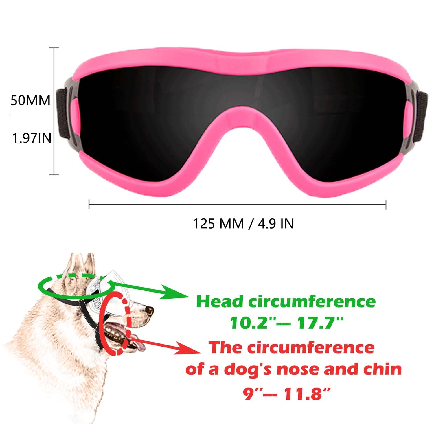 Medium Dog Sunglasses with Adjustable Strap UV Protection, Winproof Puppy Sunglasses - Image 3