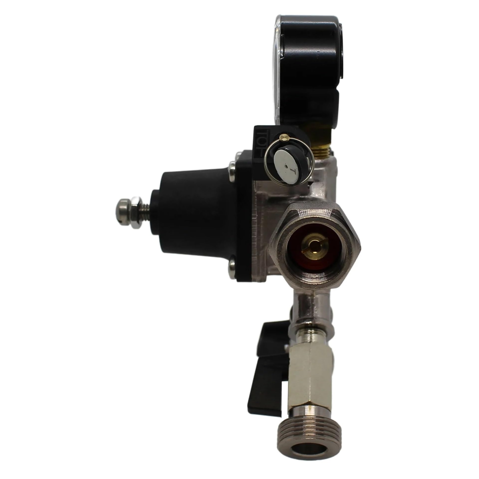 ich-zapfe CO2 Druckminderer für Zapfanlage, Präziser Regler für Bierzapfanlagen, Kohlensäure, mit Manometer, Druckminderer CO2, Hochwertig und Zuverlässig, Perfekt für Bier und Getränke (2-leitig)