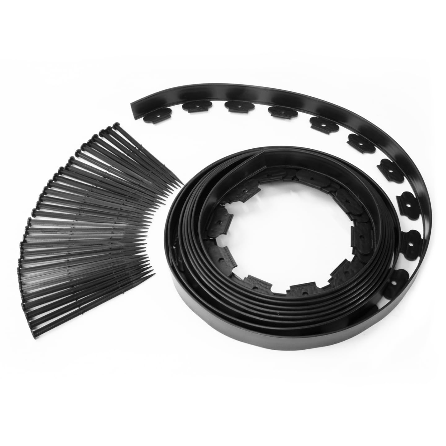 IDMarket - Bordurette de Jardin Flexible 8 M Noire Hauteur 12 cm + 24 piquets