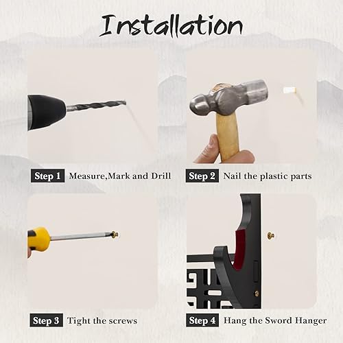 Miniatura 5 de Taichi - Gancho acolchado de terciopelo para montaje en pared, para sable de luz, cosplay Blade Tanjirou Demon Slayer soporte de arma (1 nivel)