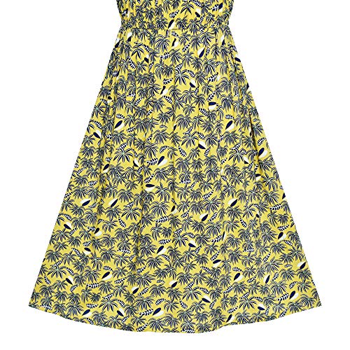 Sunny Fashion Girls Dress Blue Dot Cold Shoulder Polynesia Summer Size 7-143