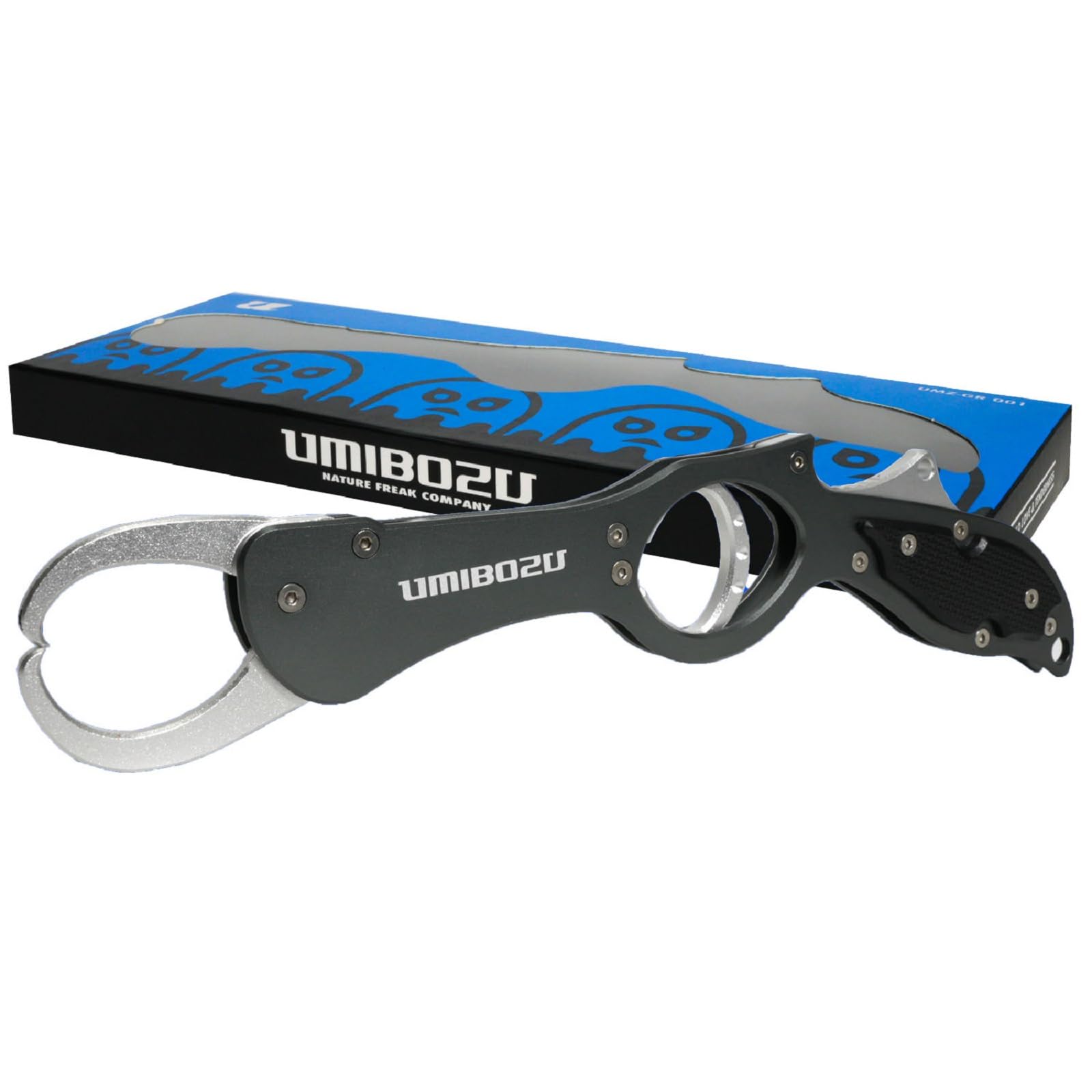 Umibozu Fish Grip, Fishing, Lightweight, Aluminum, Rustproof, Fish Catcher, Includes Carabiner Rope 3. Metal Silver