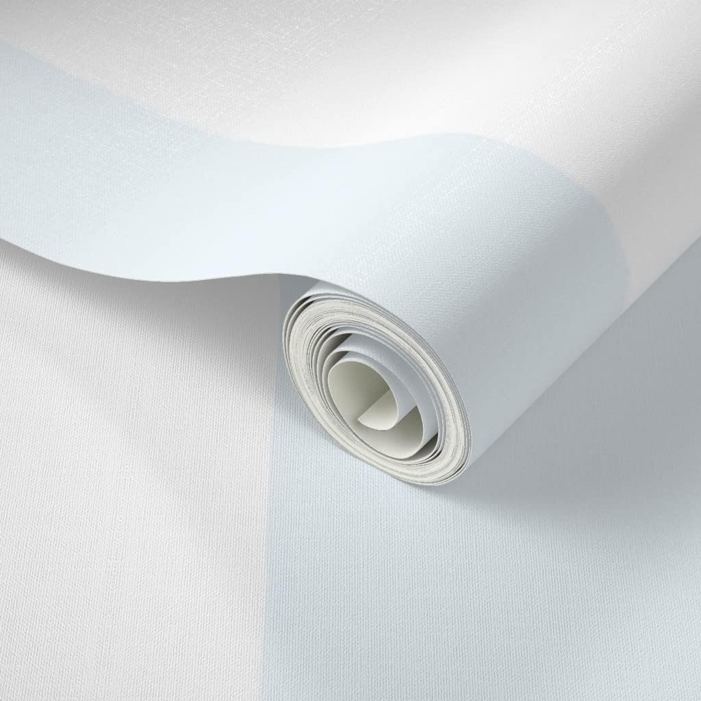 Spoonflower Peel & Stick Wallpaper 6ft x 2ft - Stripe Pale Blue White Soft Colors Pale Blue Large Classic Custom Removable Wallpaper