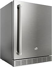 24 Inch Outdoor Refrigerator, Built-in Stainless Steel Beverage Beer Cooler Under Counter Fridge, Indoor/Outdoor Refrigerator with 3 Shelves for Patio Kitchen and Commercial Use